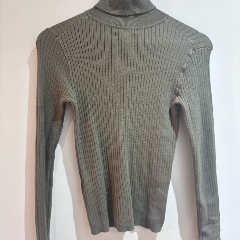 Primark Green Cowl Neck Sweater with Ribbed Texture